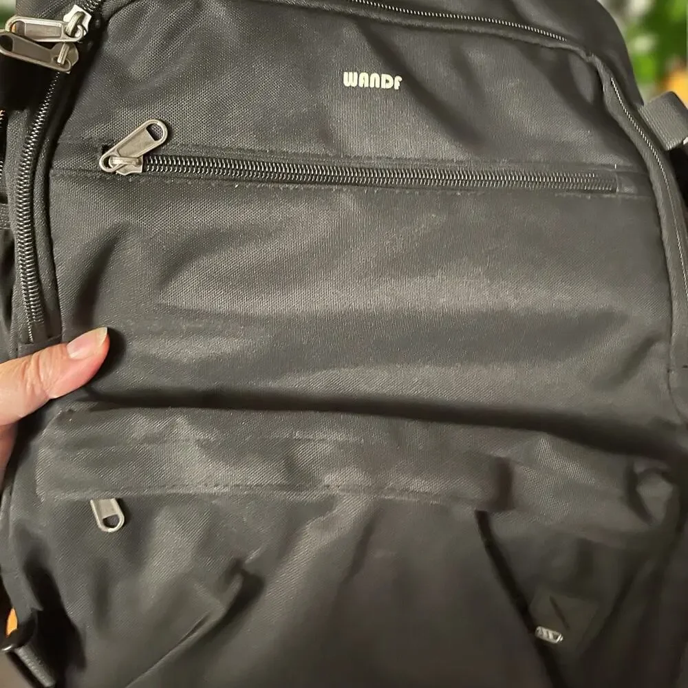 WANDF Black Laptop Backpack & Personal Item Bag 18 x 14 x 8 NEW Travel
